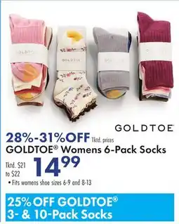 Boscov's GOLDTOE Womens 6-Pack Socks offer