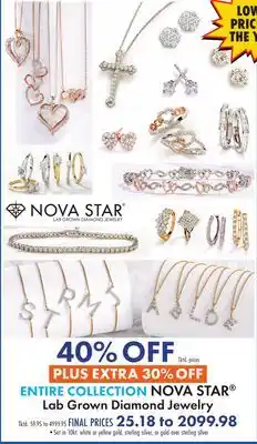 Boscov's NOVA STAR Lab Grown Diamond Jewelry offer