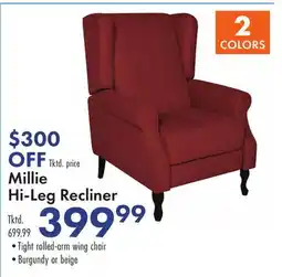 Boscov's Millie Hi-Leg Recliner offer