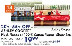 Boscov's ASHLEY COOPER Plush Fleece or 100 % Cotton Flannel Sheet Sets offer