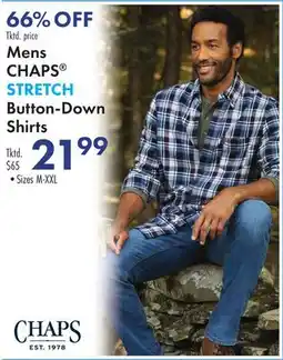 Boscov's Mens CHAPS STRETCH Button-Down Shirts offer