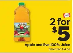 Weis Markets Apple and Eve 100% Juice offer