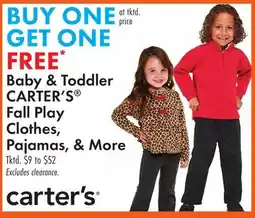 Boscov's Baby & Toddler CARTER'S Fall Play Clothes, Pajamas, & More offer