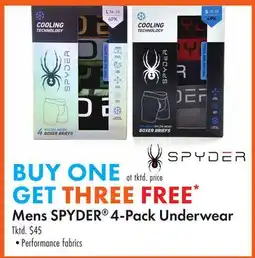 Boscov's Mens SPYDER 4-Pack Underwear offer