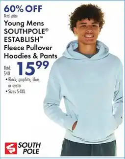 Boscov's Young Mens SOUTHPOLE ESTABLISH Fleece Pullover Hoodies & Pants offer