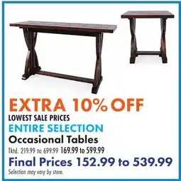 Boscov's ENTIRE SELECTION Occasional Tables offer