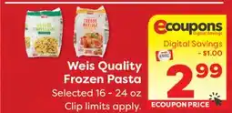 Weis Markets Weis Quality Frozen Pasta offer