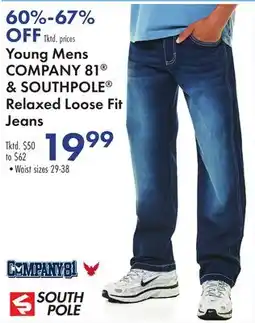 Boscov's Young Mens COMPANY 81 & SOUTHPOLE Relaxed Loose Fit Jeans offer