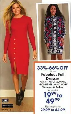 Boscov's Fabulous Fall Dresses offer