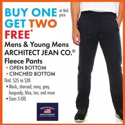Boscov's Mens & Young Mens ARCHITECT JEAN CO Fleece Pants offer