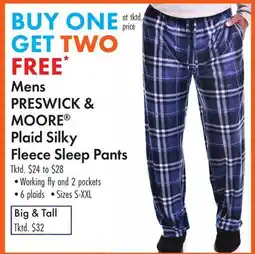 Boscov's Mens PRESWICK & MOORE Plaid Silky Fleece Sleep Pants offer