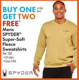 Boscov's Mens SPYDER Super-Soft Fleece Sweatshirts offer