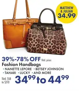 Boscov's Fashion Handbags offer