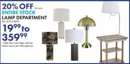 Boscov's LAMP DEPARTMENT offer
