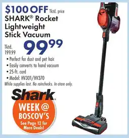 Boscov's SHARK Rocket Lightweight Stick Vacuum offer