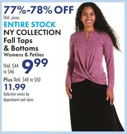 Boscov's ENTIRE STOCK NY COLLECTION Fall Tops & Bottoms offer