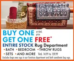 Boscov's ENTIRE STOCK Rug Department offer