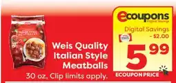 Weis Markets Weis Quality Italian Style Meatballs offer