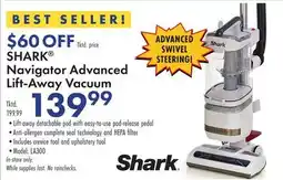 Boscov's SHARK Navigator Advanced Lift-Away Vacuum offer