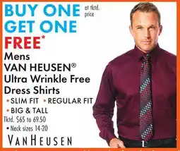 Boscov's Mens VAN HEUSEN Ultra Wrinkle Free Dress Shirts offer