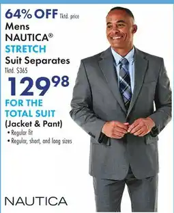 Boscov's Mens NAUTICA STRETCH Suit Separates offer