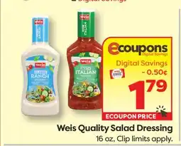 Weis Markets Weis Quality Salad Dressing offer