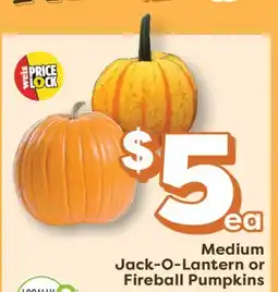 Weis Markets Medium Jack-O-Lantern or Fireball Pumpkins offer