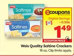 Weis Markets Weis Quality Saltine Crackers offer