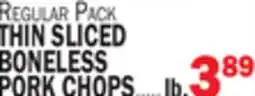 C Town THIN SLICED BONELESS PORK CHOPS offer