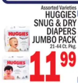 C Town HUGGIES SNUG & DRY DIAPERS JUMBO PACK offer