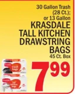 C Town KRASDALE TALL KITCHEN DRAWSTRING BAGS 45 Ct. Box offer