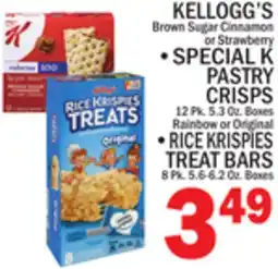 C Town KELLOGG'S SPECIAL K PASTRY CRISPS, RICE KRISPIES TREAT BARS offer