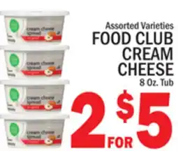 C Town FOOD CLUB CREAM CHEESE offer