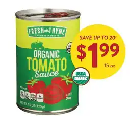 Fresh Thyme FRESH FROM THYME ORGANIC TOMATO Sauce offer