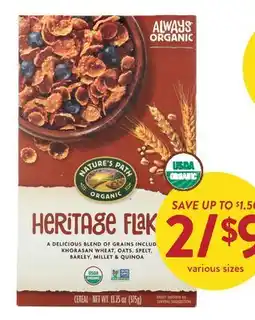 Fresh Thyme NATURE'S PATH ORGANIC HERITAGE FLAK offer