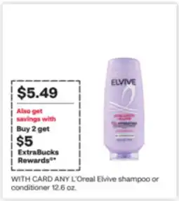 CVS ANY L'Oreal Elvive shampoo or conditioner 12.6 oz. 12.6 oz offer