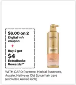CVS Pantene, Herbal Essences, Aussie, Native or Old Spice hair care (excludes Aussie kids) offer