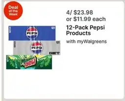 Walgreens 12-Pack Pepsi Products offer
