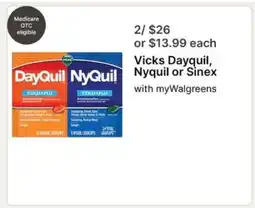 Walgreens Vicks Dayquil, Nyquil or Sinex offer