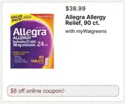 Walgreens Allegra Allergy Relief, 90 ct offer