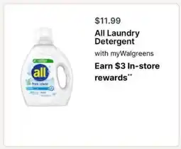 Walgreens all Laundry Detergent offer