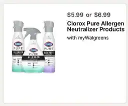 Walgreens Clorox Pure Allergen Neutralizer Products offer