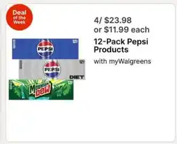 Walgreens 12-Pack Pepsi Products offer