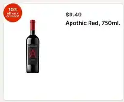 Walgreens Apothic Red, 750ml offer