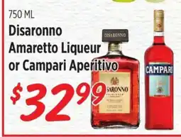 Rouses Disaronno Amaretto Liqueur or Campari Aperitivo offer
