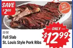 Rouses Full Slab St. Louis Style Pork Ribs offer