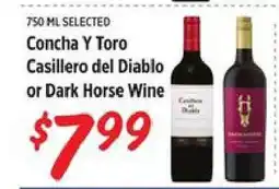 Rouses Concha Y Toro Casillero del Diablo or Dark Horse Wine offer