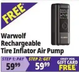 Ocean State Job Lot Warwolf Rechargeable Tire Inflator Air Pump offer