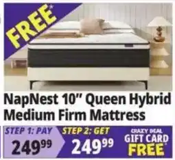 Ocean State Job Lot NapNest queen hybrid medium firm mattress offer