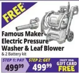 Ocean State Job Lot Famous Maker Electric Pressure Washer & Leaf Blower offer